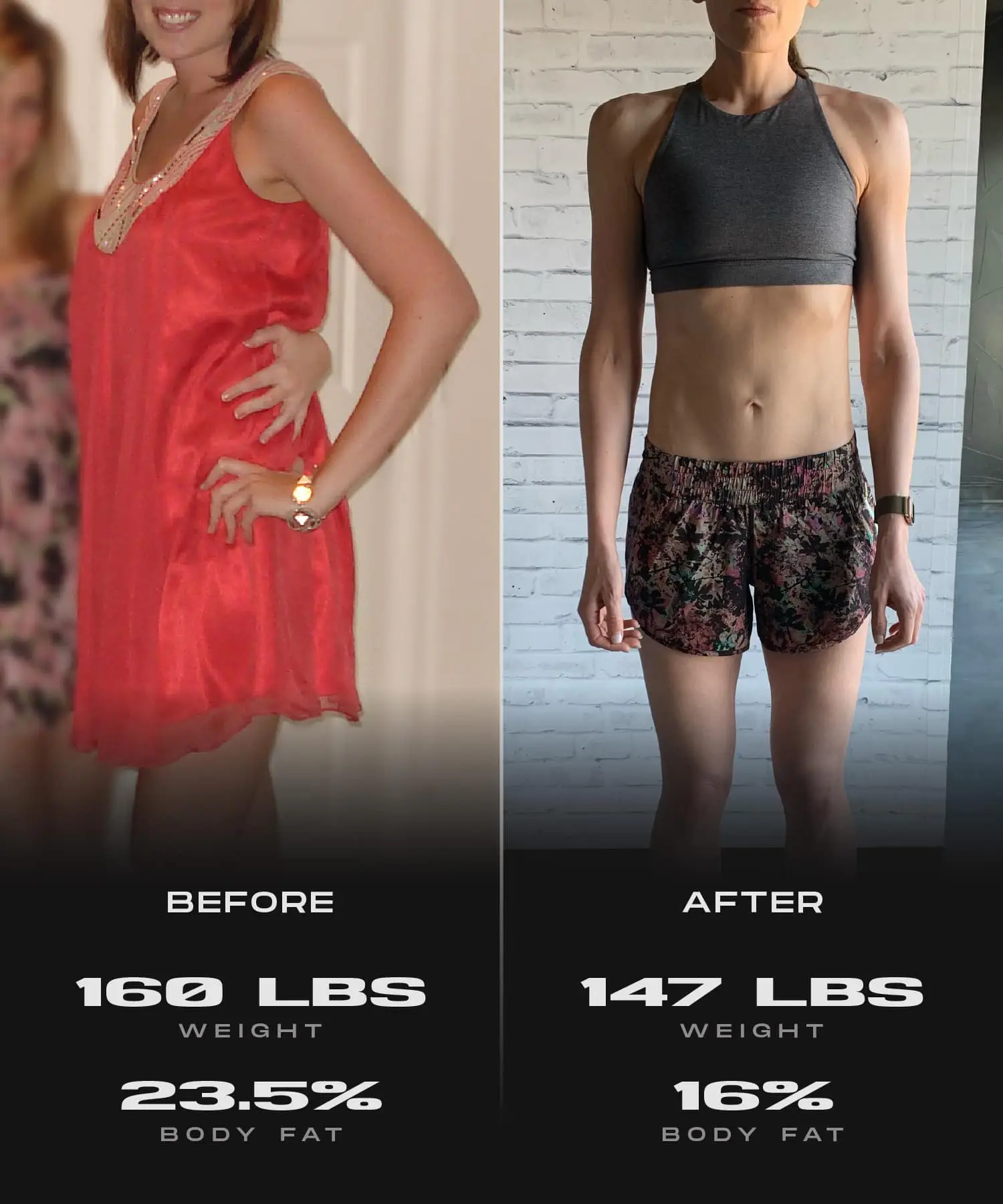 Dawn before and after body recomposition transformation